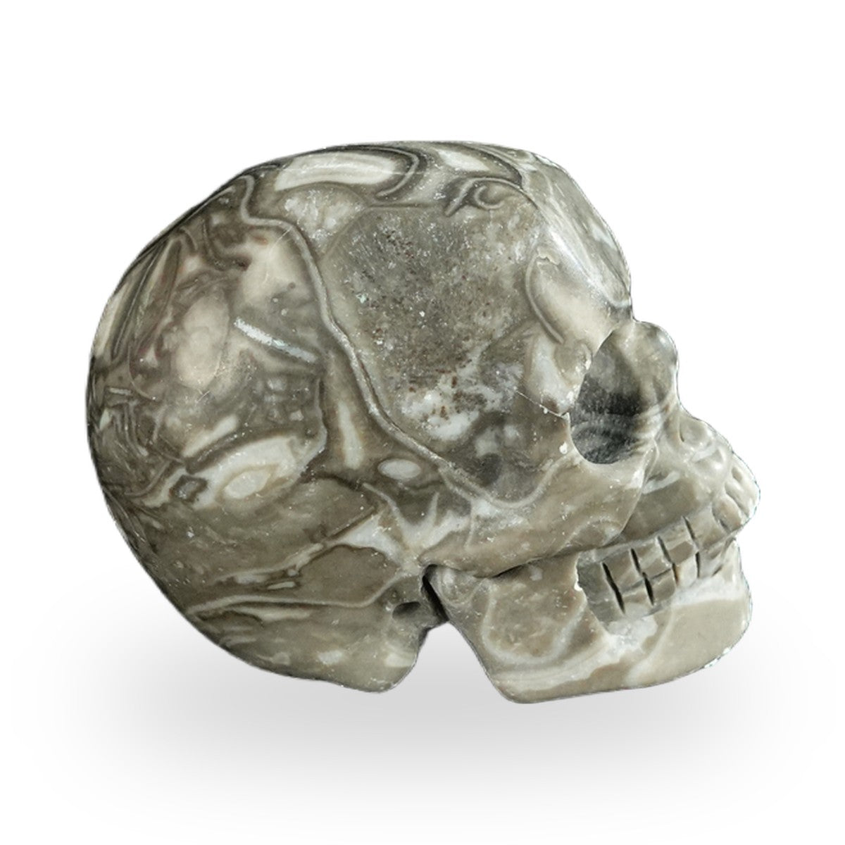 Black Crazy Agate crystal skull 2.2" SKH20BCA02 photo 5
