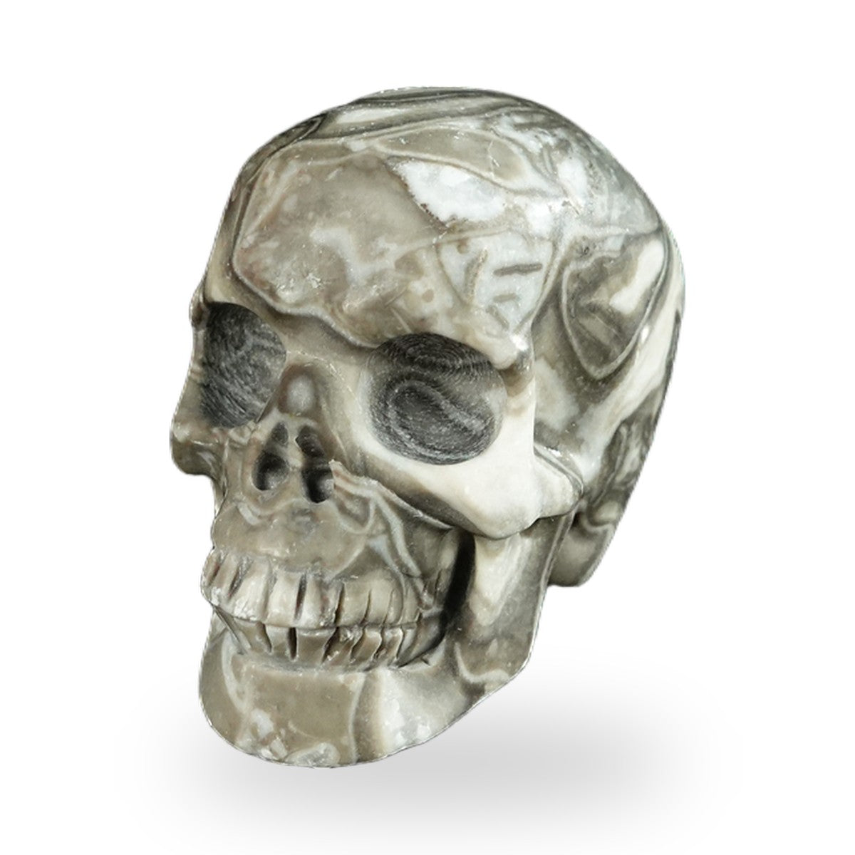 Black Crazy Agate crystal skull 2.2" SKH20BCA02 photo 8