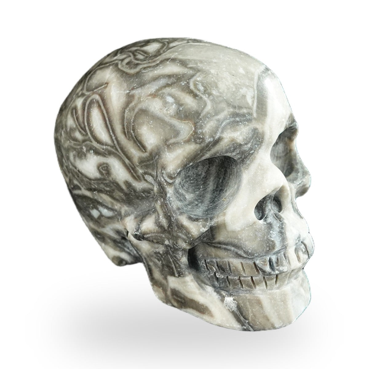 Black Crazy Agate crystal skull 2.2" SKH20BCA03 photo 3