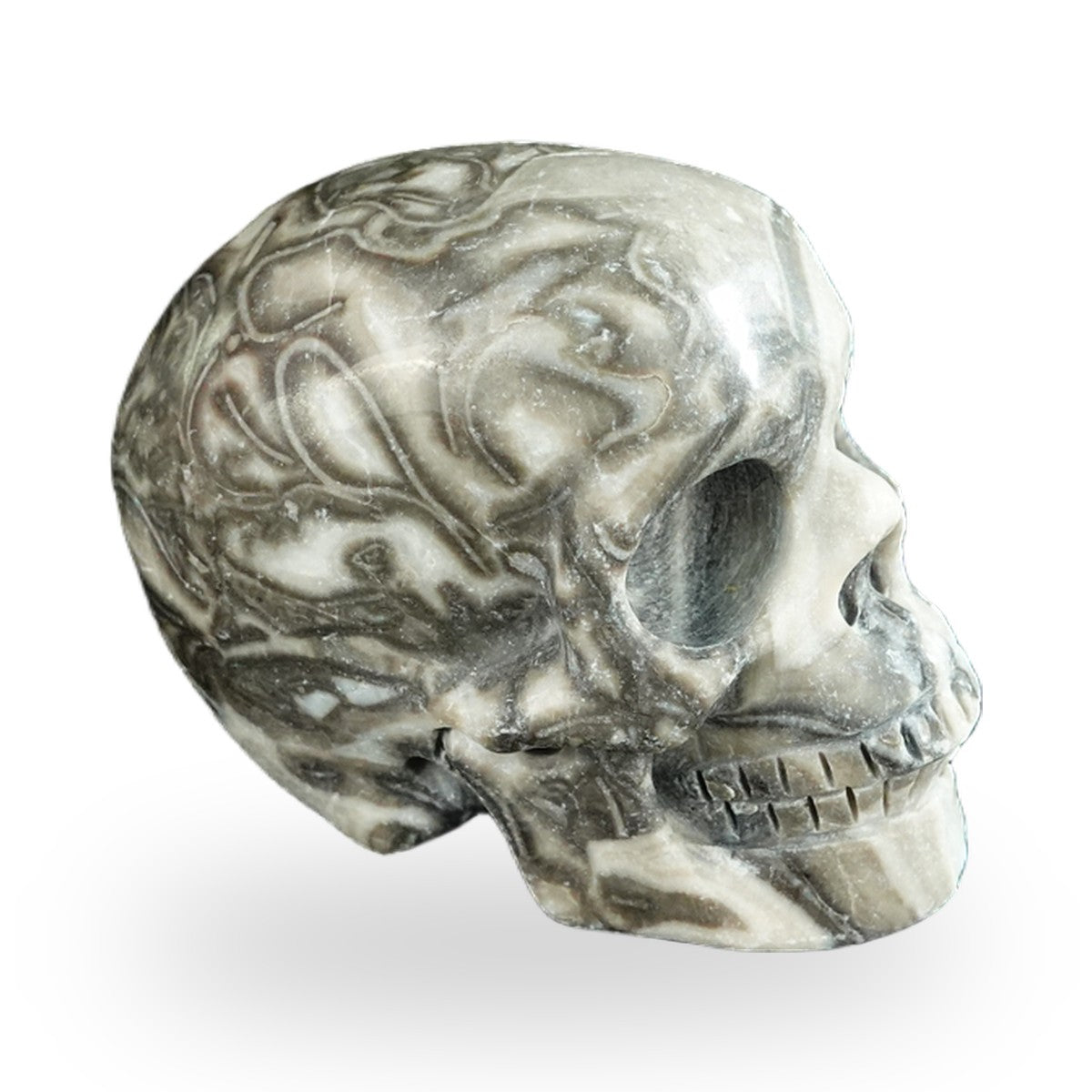 Black Crazy Agate crystal skull 2.2" SKH20BCA03 photo 4