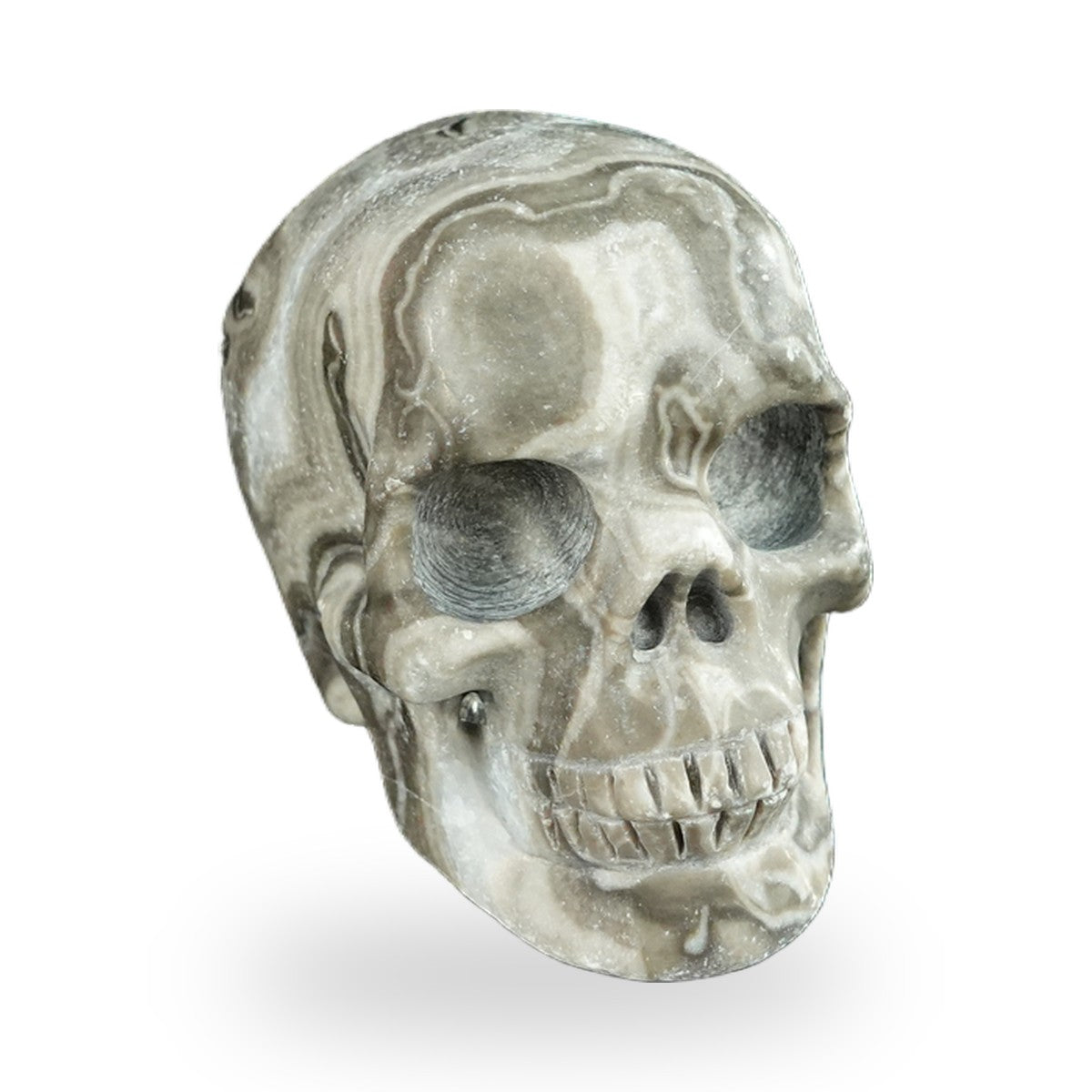 Black Crazy Agate crystal skull 2.2" SKH20BCA04 photo 2