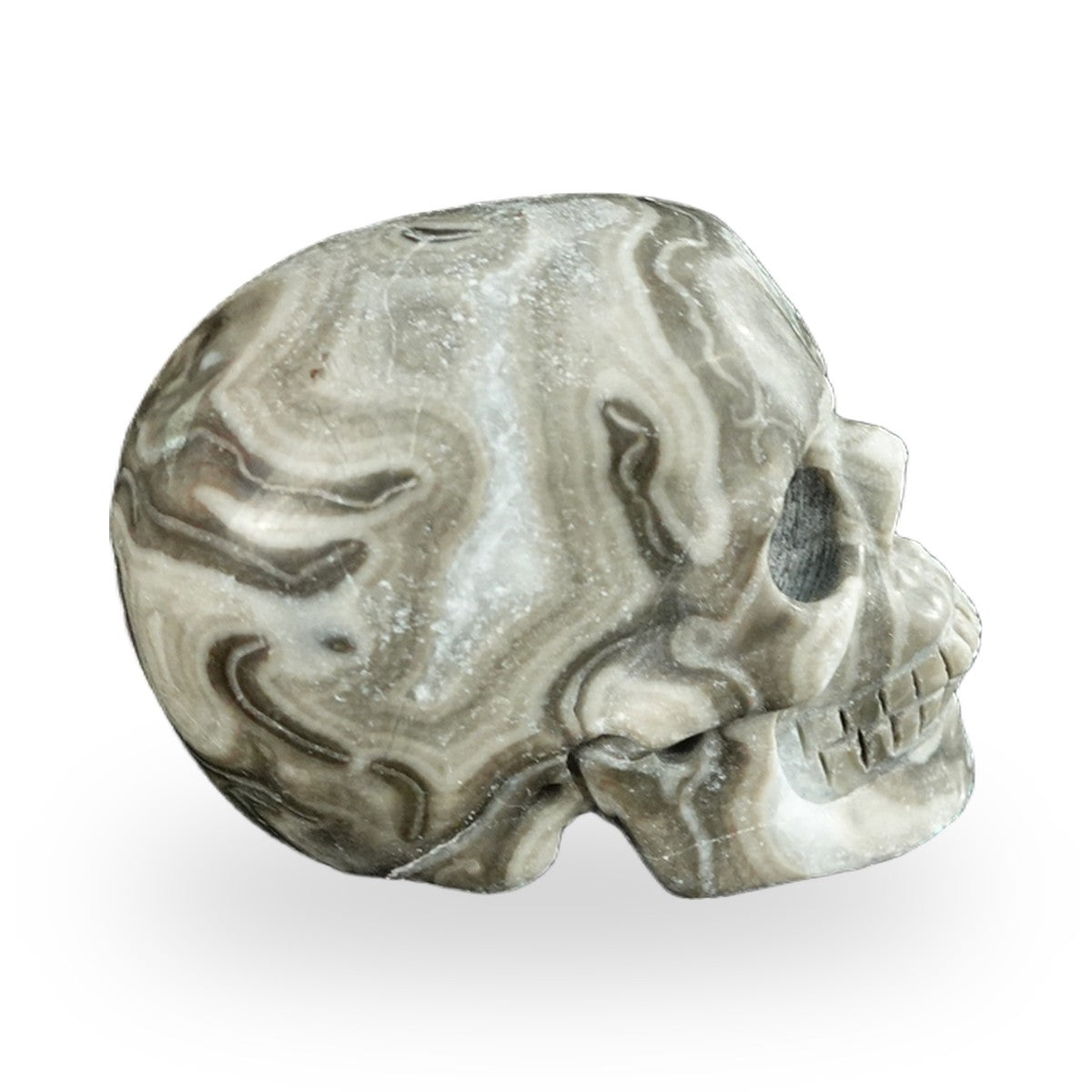 Black Crazy Agate crystal skull 2.2" SKH20BCA04 photo 5