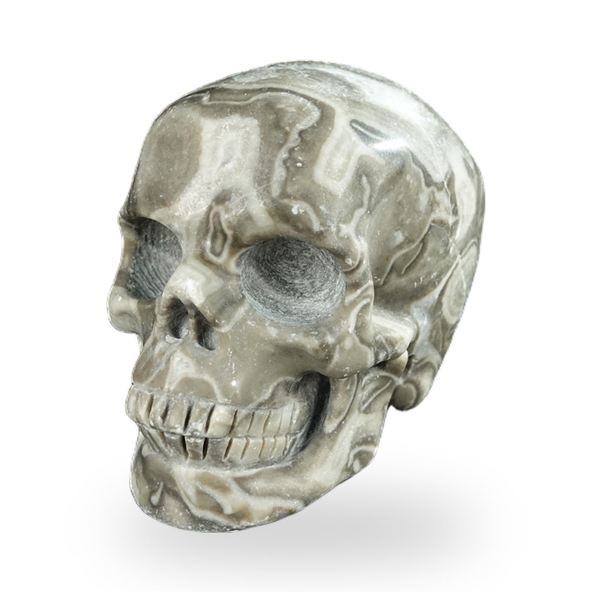 Black Crazy Agate crystal skull 2.2" SKH20BCA04 photo 8