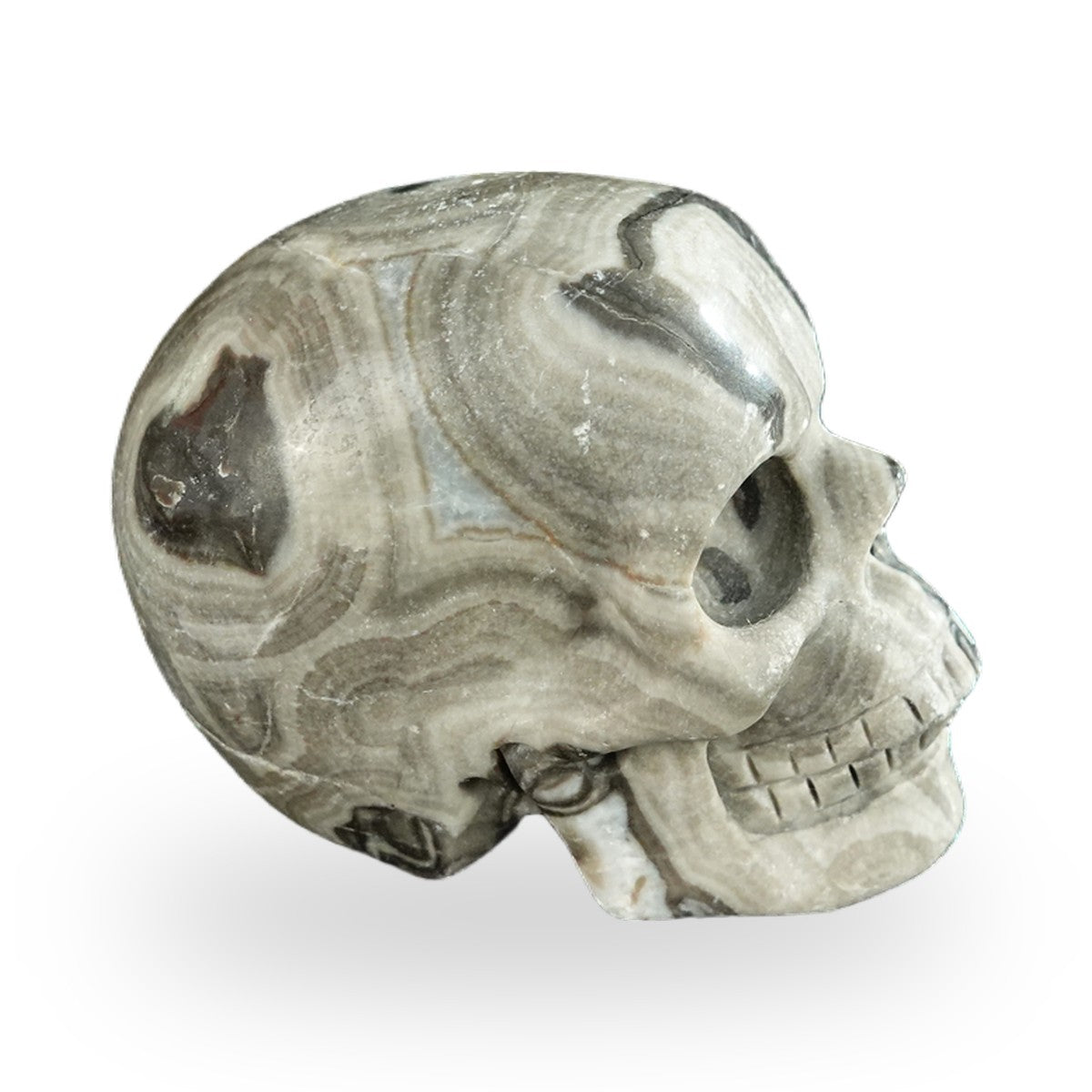 Black Crazy Agate crystal skull 2.2" SKH20BCA05 photo 5