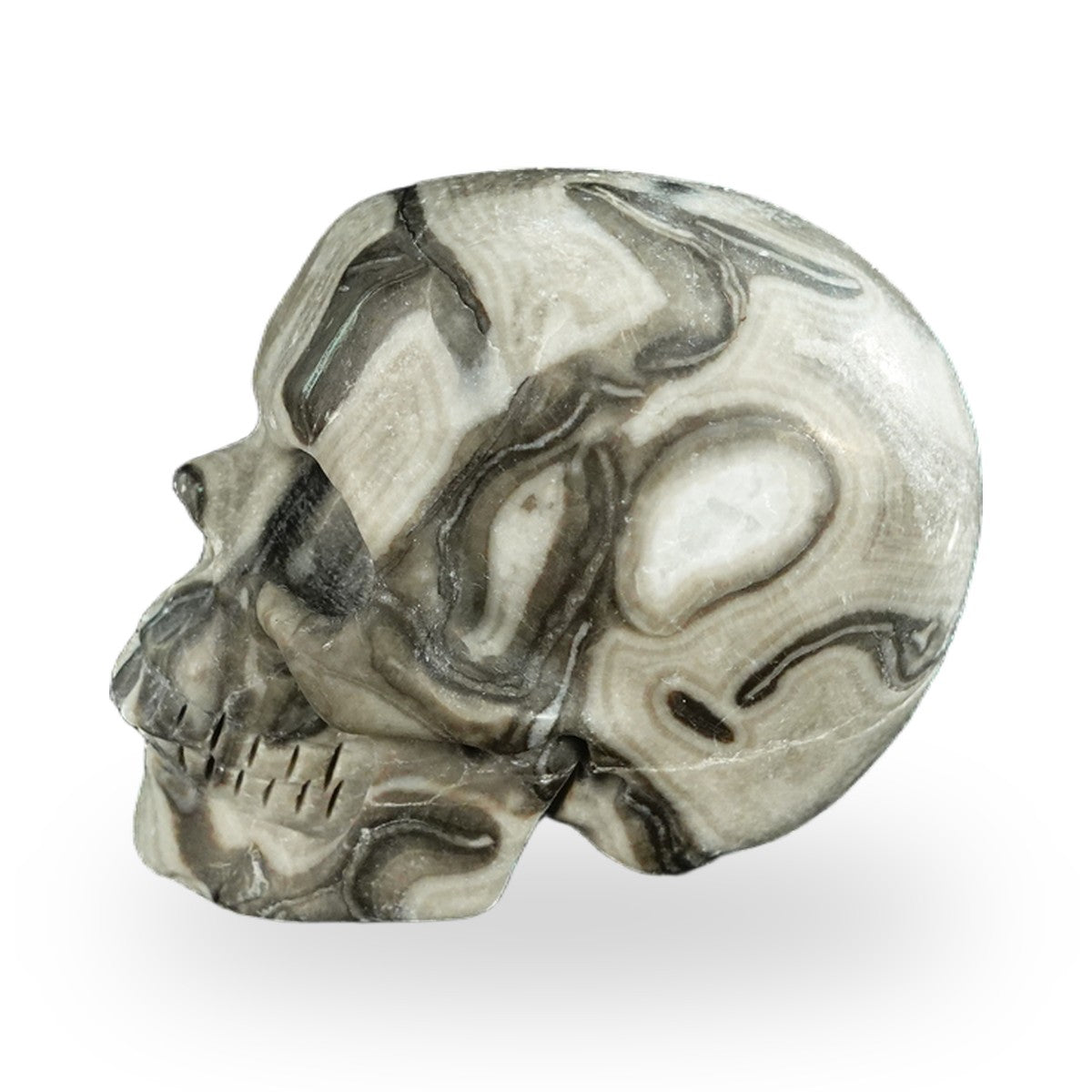 Black Crazy Agate crystal skull 2.2" SKH20BCA05 photo 6