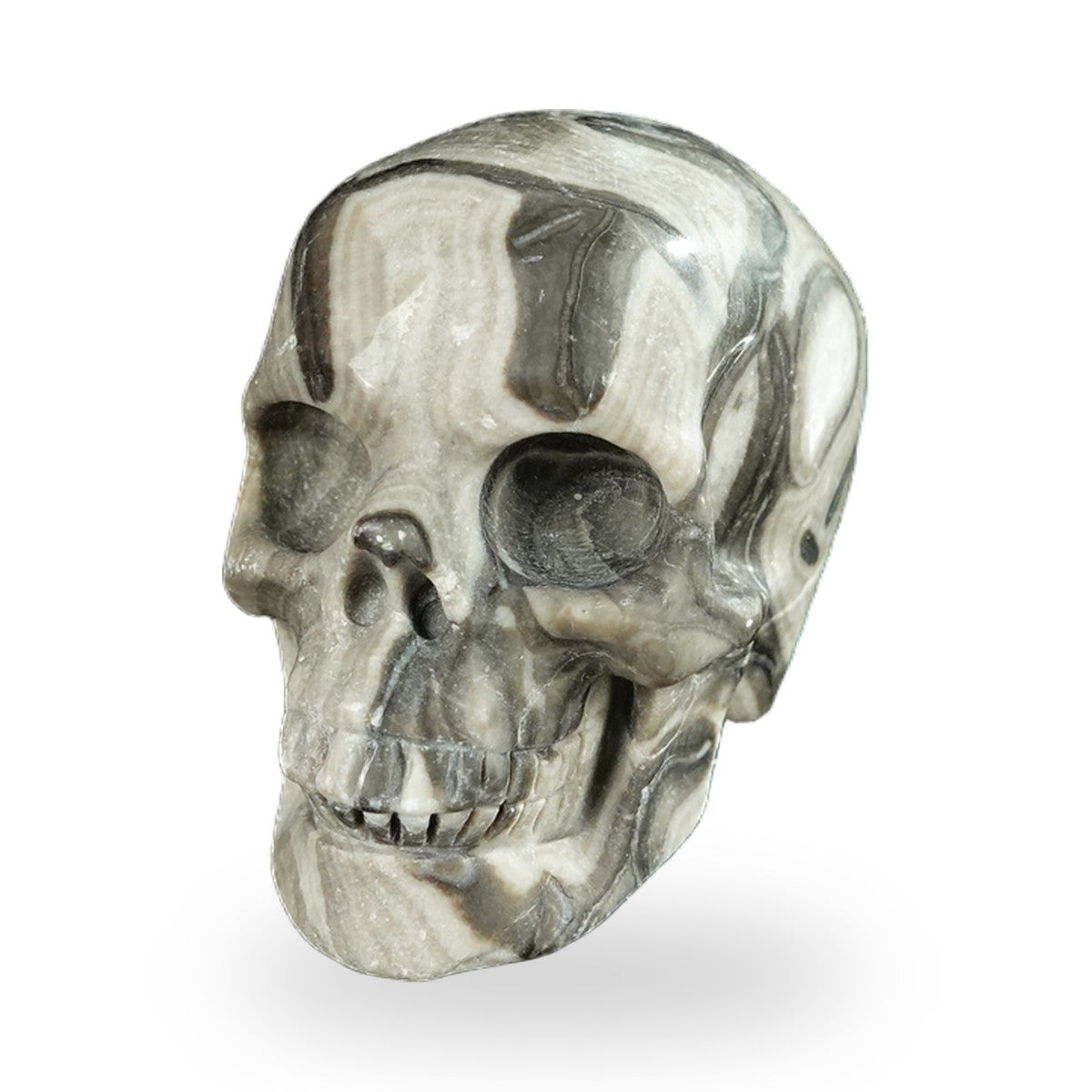 Black Crazy Agate crystal skull 2.2" SKH20BCA05 photo 8