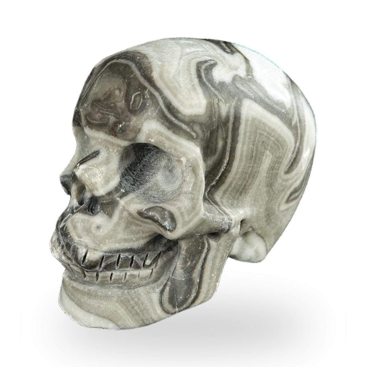 Black Crazy Agate crystal skull 2.2" SKH20BCA07 photo 6
