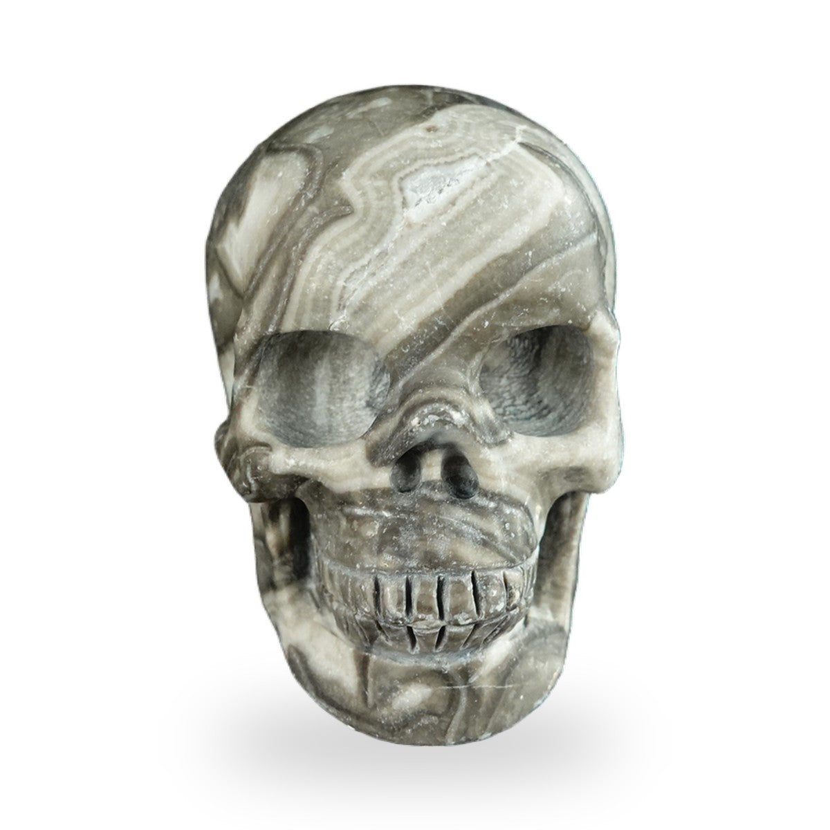 Black Crazy Agate crystal skull 2.2" SKH20BCA09 photo 1