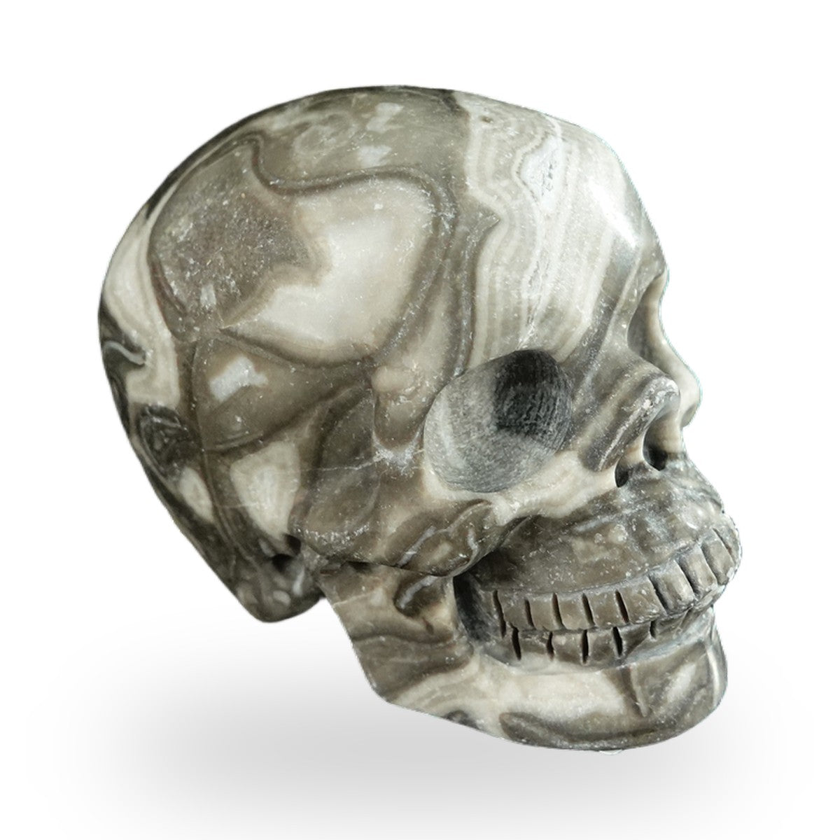 Black Crazy Agate crystal skull 2.2" SKH20BCA09 photo 3