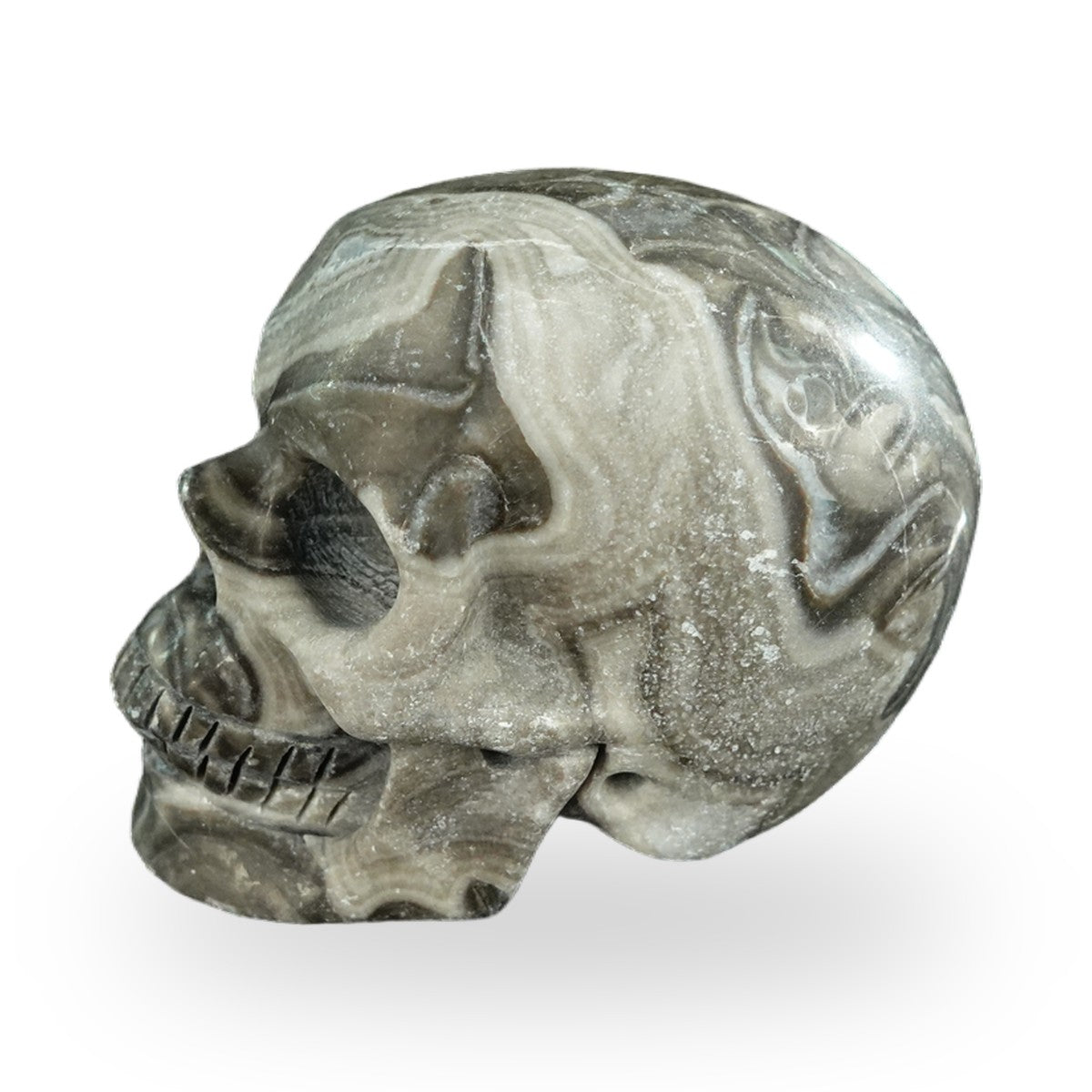 Black Crazy Agate crystal skull 2.2" SKH20BCA09 photo 6