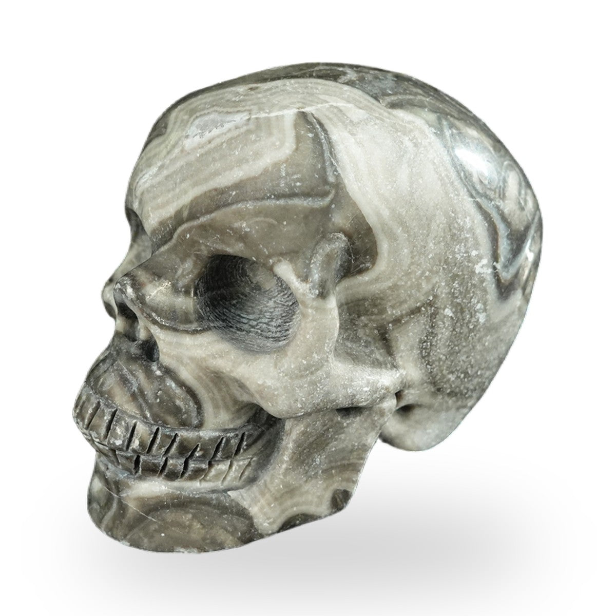 Black Crazy Agate crystal skull 2.2" SKH20BCA09 photo 7