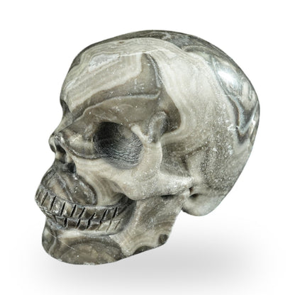 Black Crazy Agate crystal skull 2.2" SKH20BCA09 photo 7