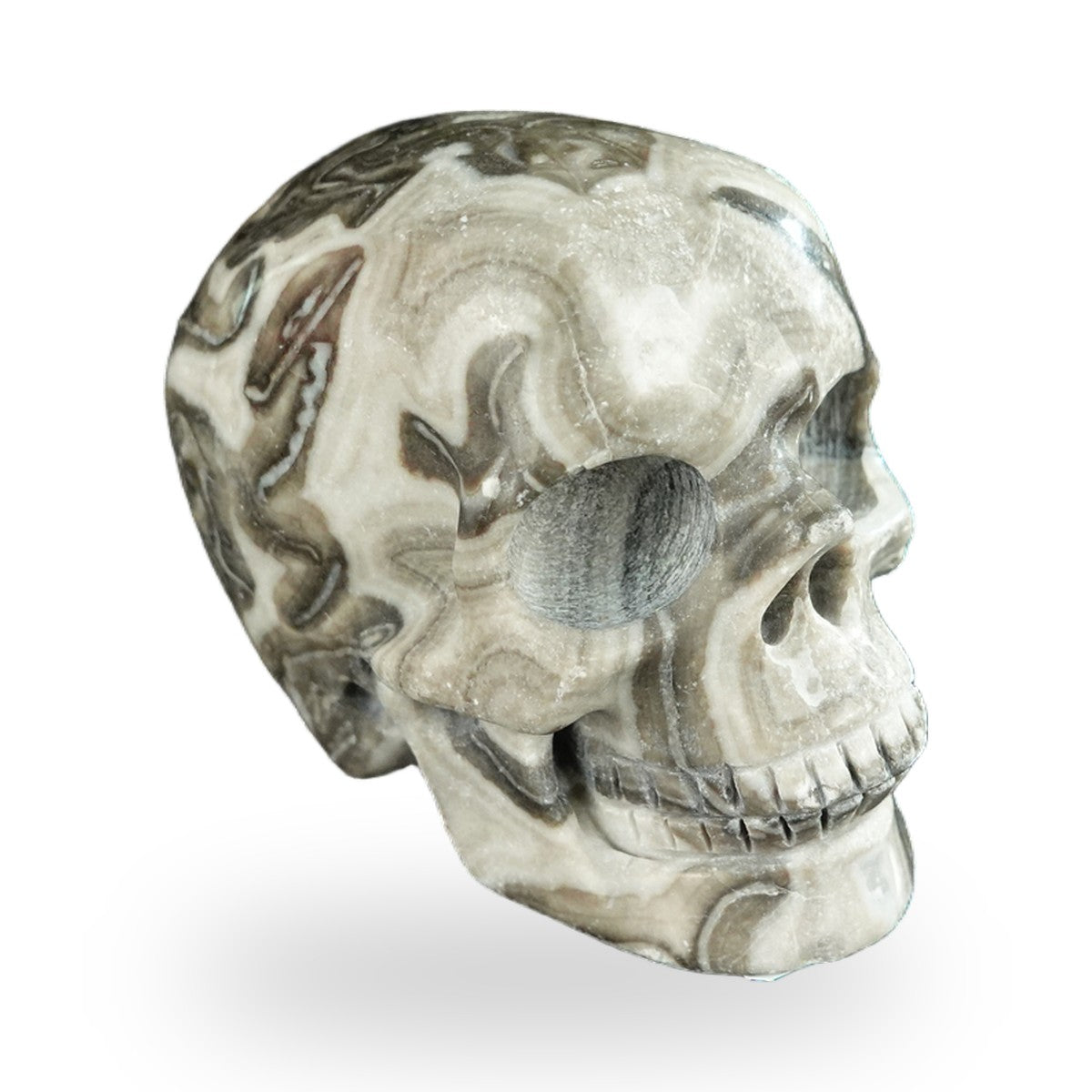 Black Crazy Agate crystal skull 2.2" SKH20BCA10 photo 3