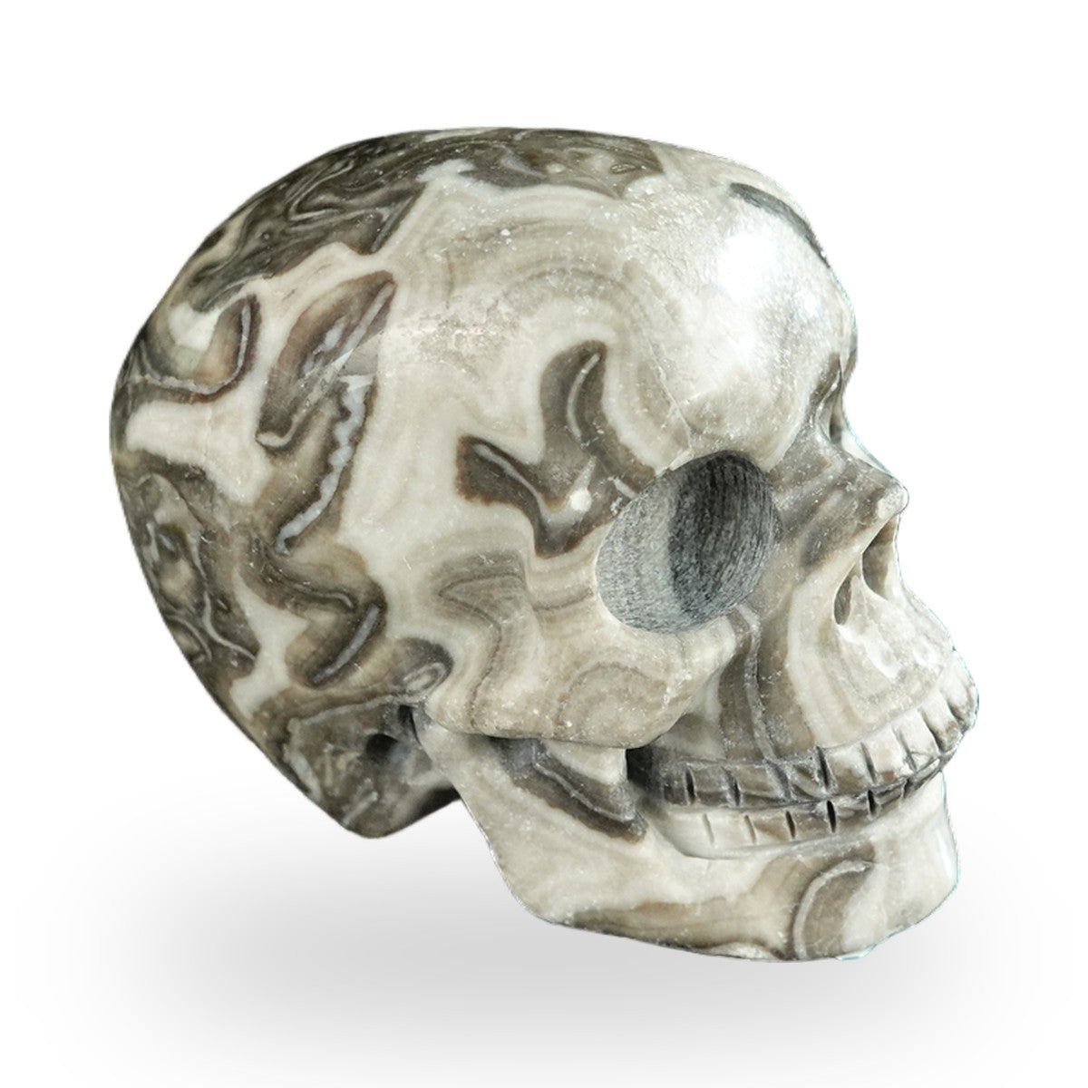 Black Crazy Agate crystal skull 2.2" SKH20BCA10 photo 4