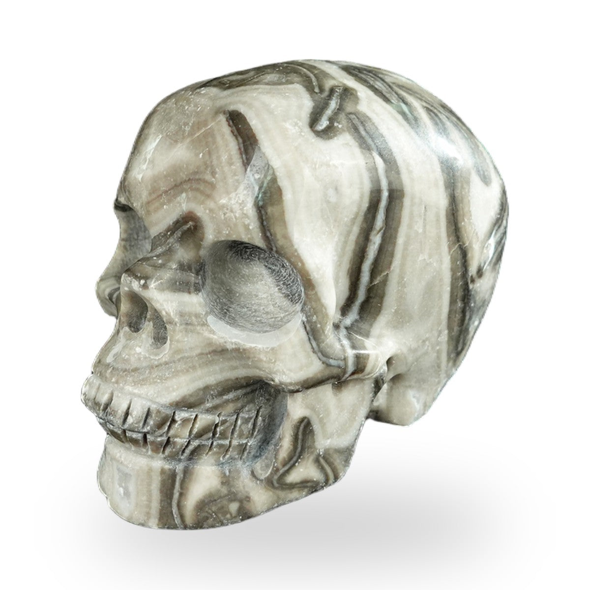 Black Crazy Agate crystal skull 2.2" SKH20BCA10 photo 7