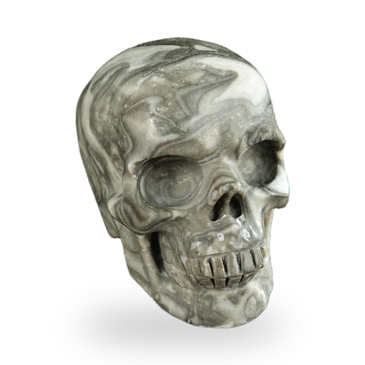 Black Crazy Agate crystal skull 2.2" SKH20BCA11 photo 2