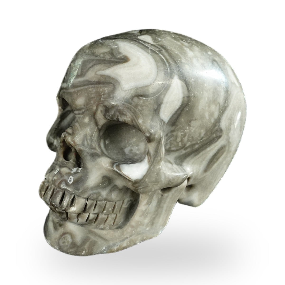 Black Crazy Agate crystal skull 2.2" SKH20BCA11 photo 7