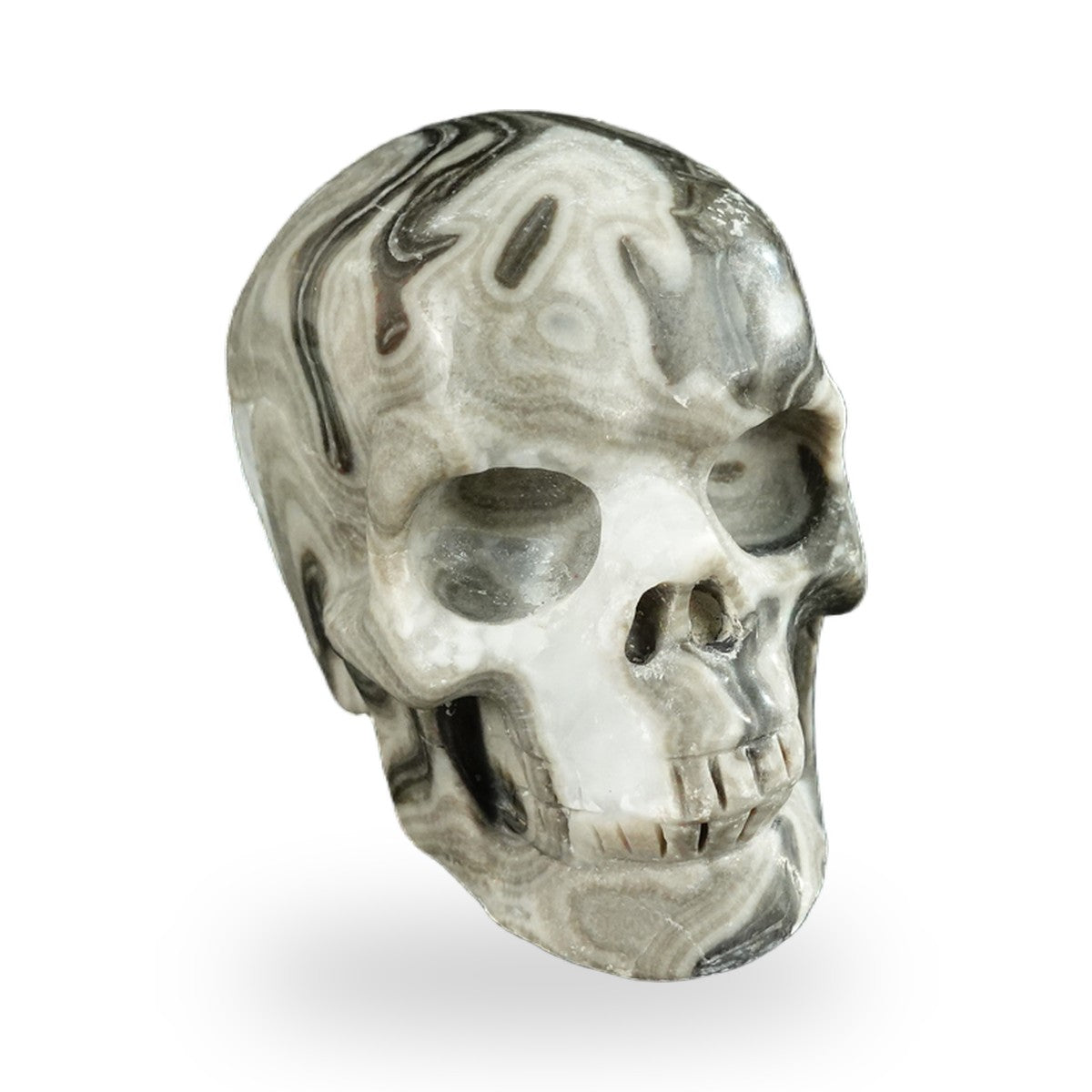 Black Crazy Agate crystal skull 2.2" SKH20BCA12 photo 2