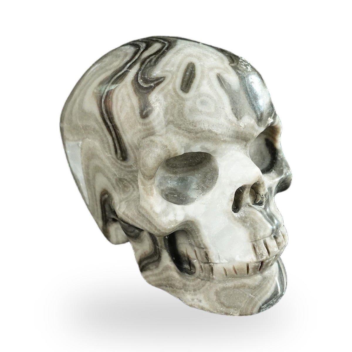 Black Crazy Agate crystal skull 2.2" SKH20BCA12 photo 3
