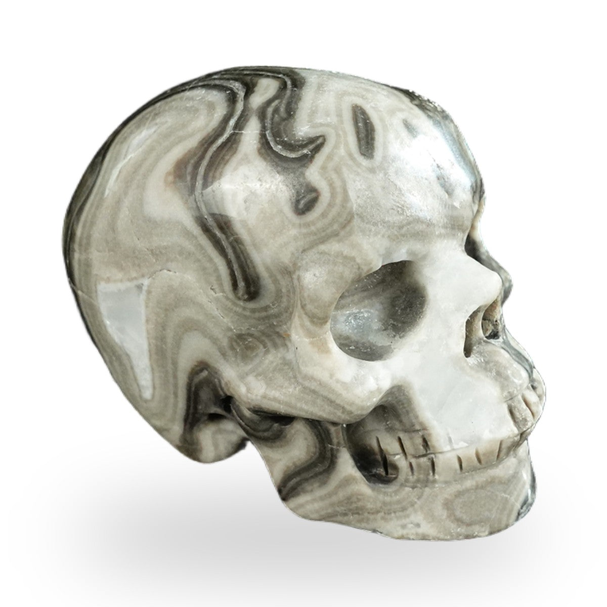 Black Crazy Agate crystal skull 2.2" SKH20BCA12 photo 4