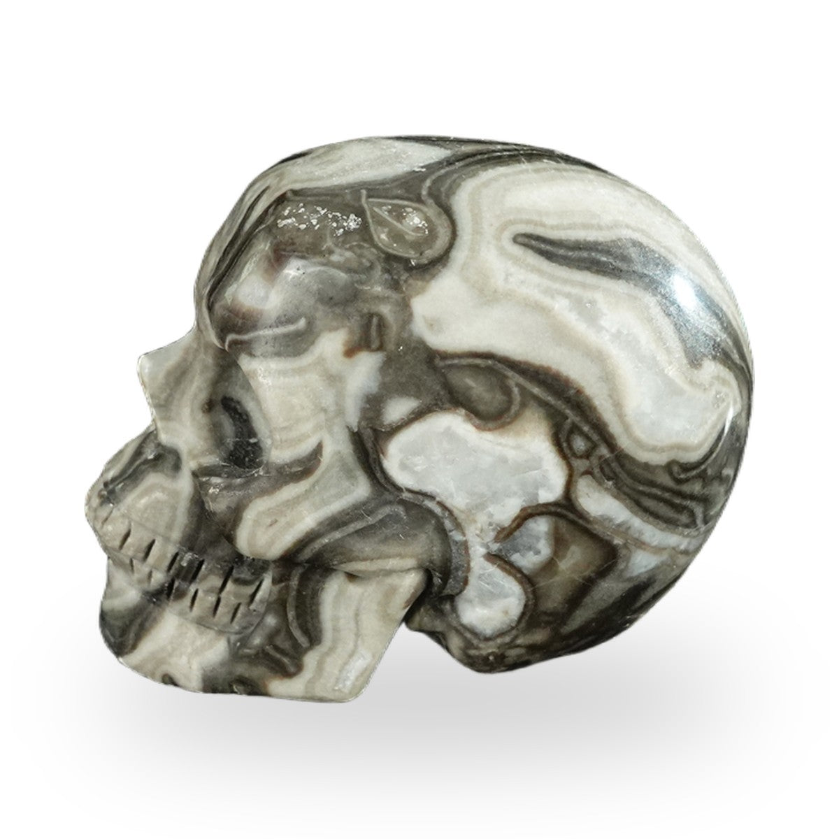 Black Crazy Agate crystal skull 2.2" SKH20BCA12 photo 6