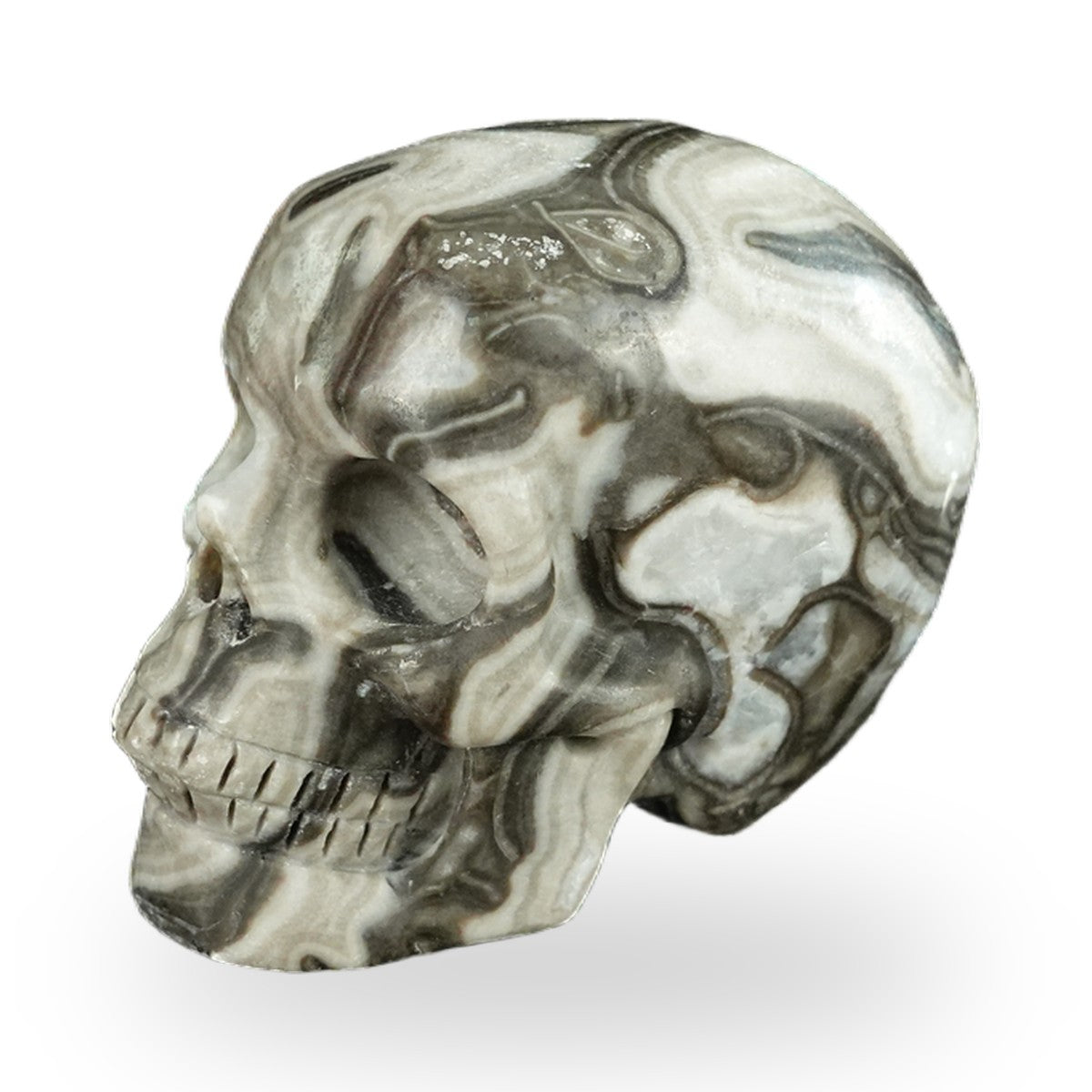 Black Crazy Agate crystal skull 2.2" SKH20BCA12 photo 7