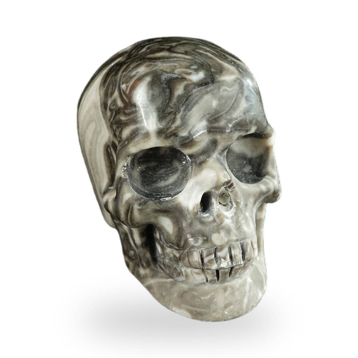Black Crazy Agate crystal skull 2.2" SKH20BCA13 photo 2