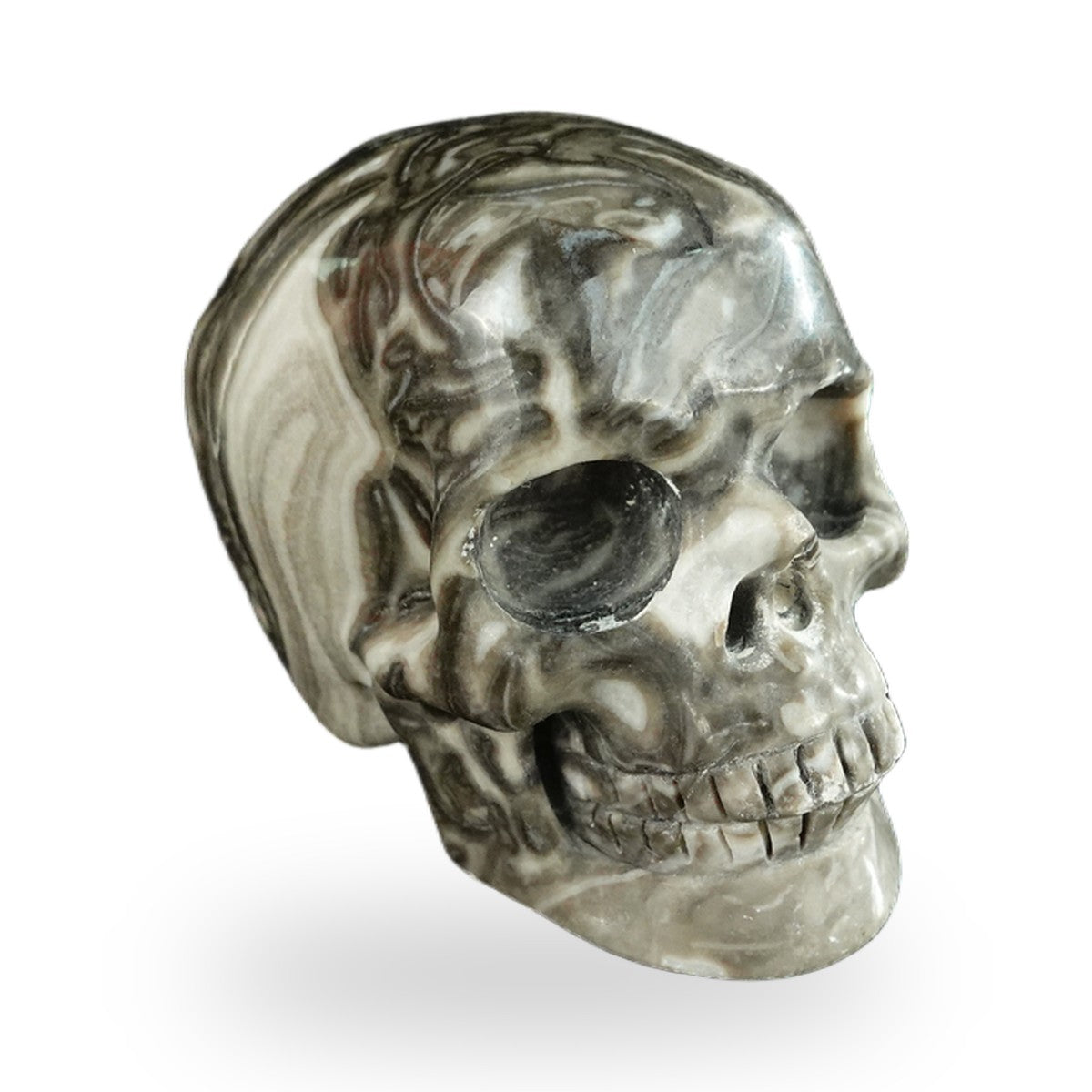 Black Crazy Agate crystal skull 2.2" SKH20BCA13 photo 3
