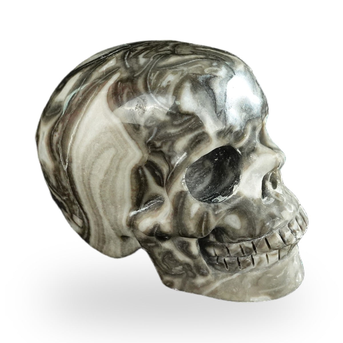 Black Crazy Agate crystal skull 2.2" SKH20BCA13 photo 4