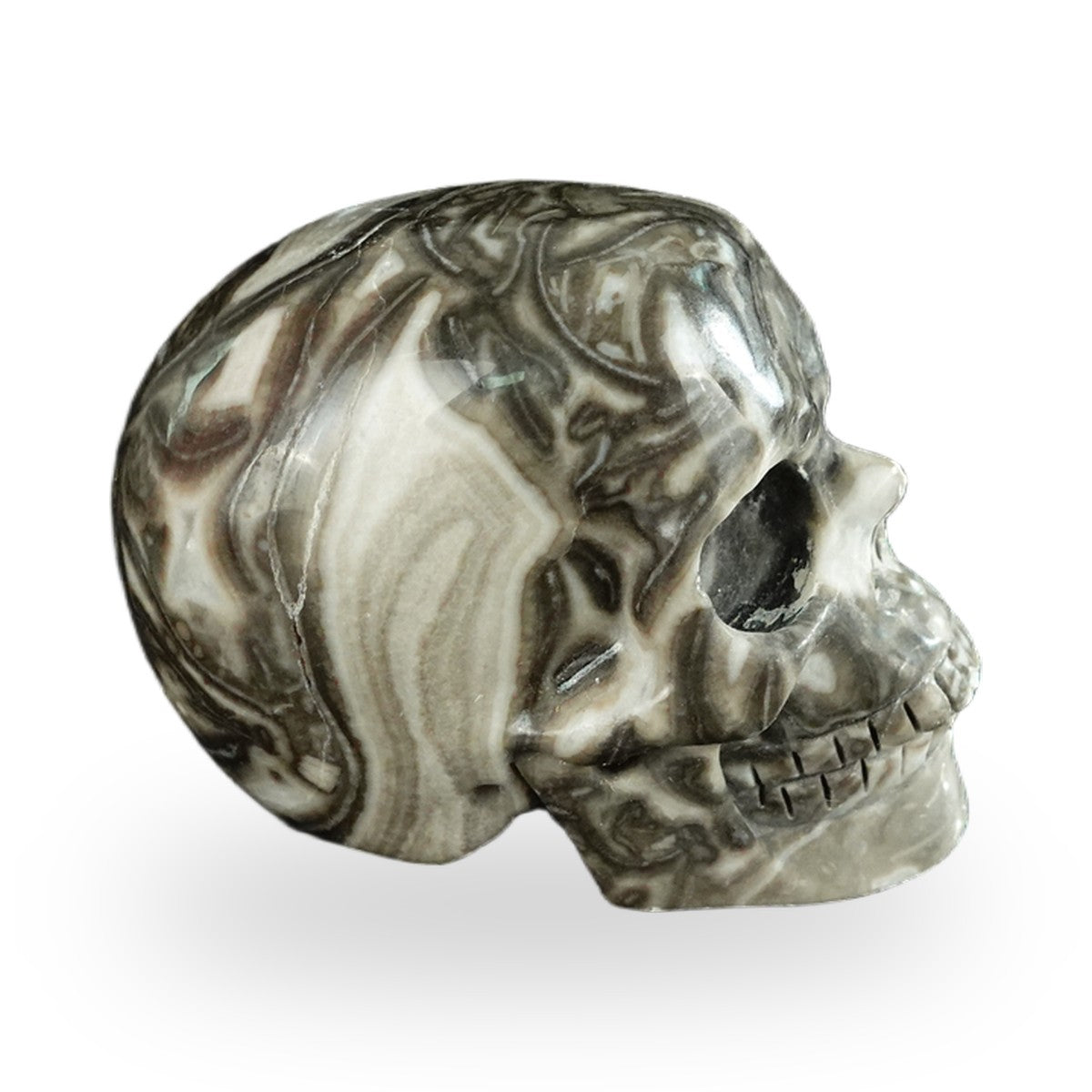 Black Crazy Agate crystal skull 2.2" SKH20BCA13 photo 5