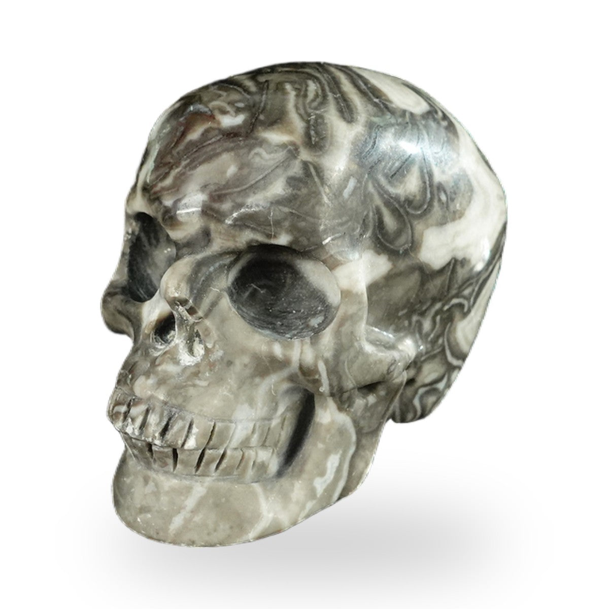 Black Crazy Agate crystal skull 2.2" SKH20BCA13 photo 8
