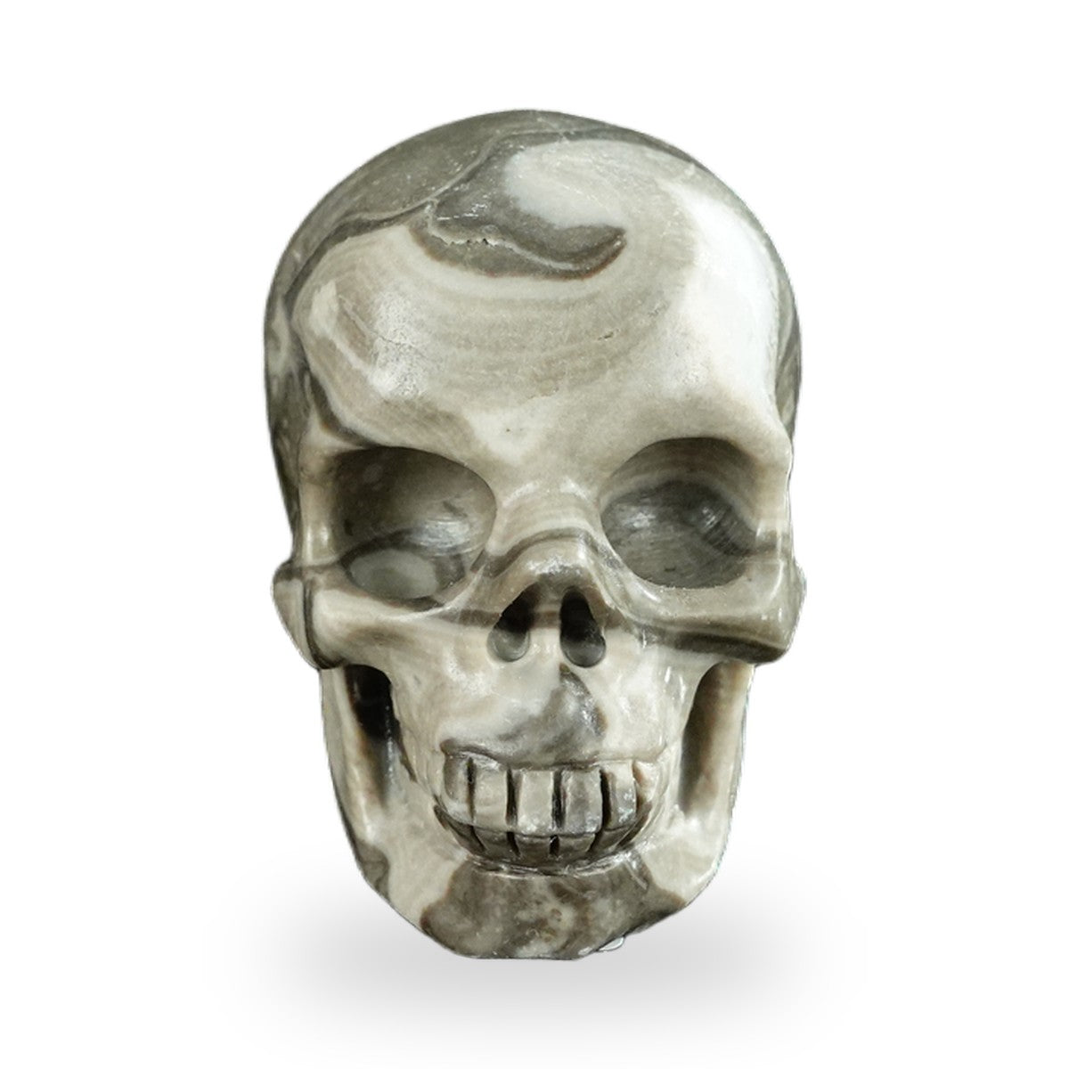 Black Crazy Agate crystal skull 2.2" SKH20BCA14 photo 1