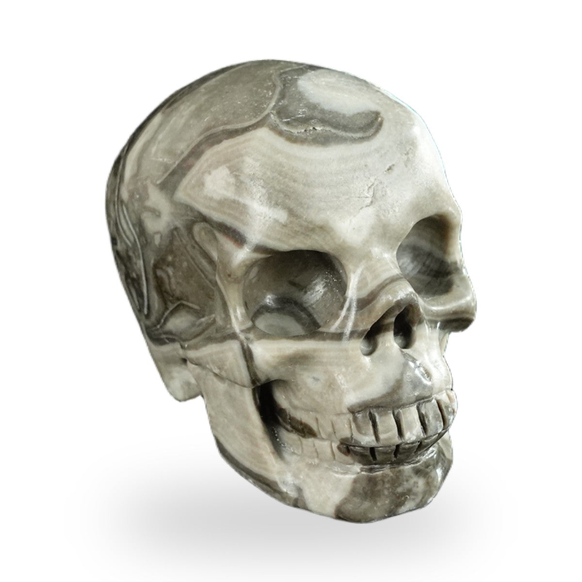 Black Crazy Agate crystal skull 2.2" SKH20BCA14 photo 2