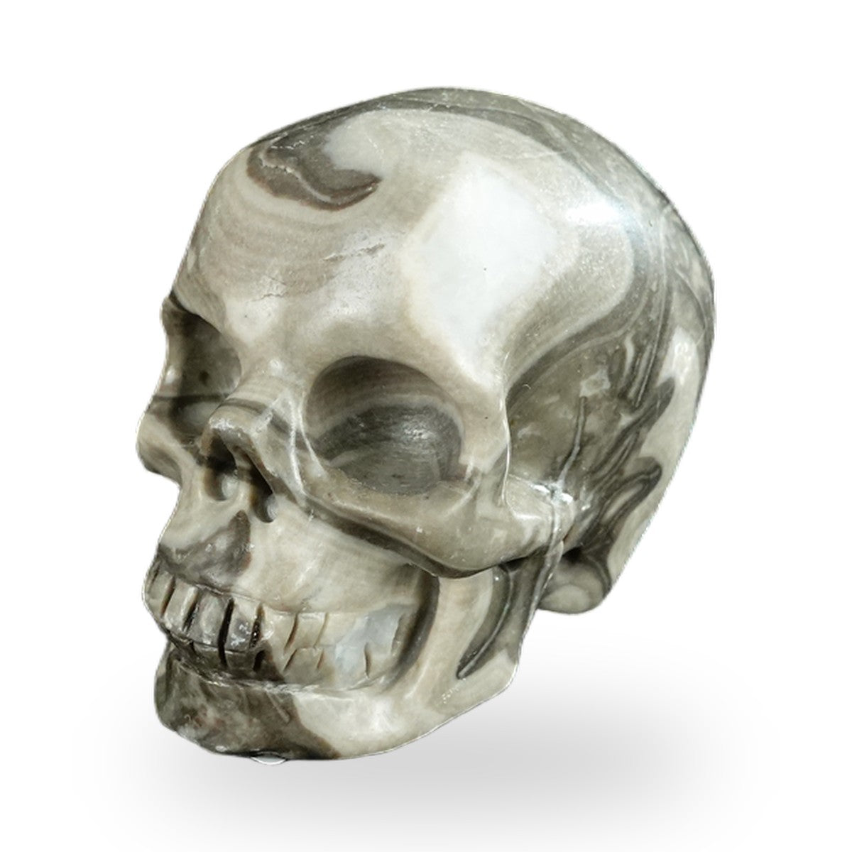 Black Crazy Agate crystal skull 2.2" SKH20BCA14 photo 7