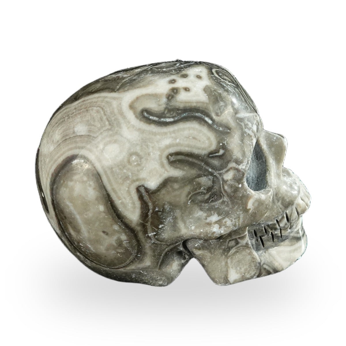 Black Crazy Agate crystal skull 2.2" SKH20BCA17 photo 5