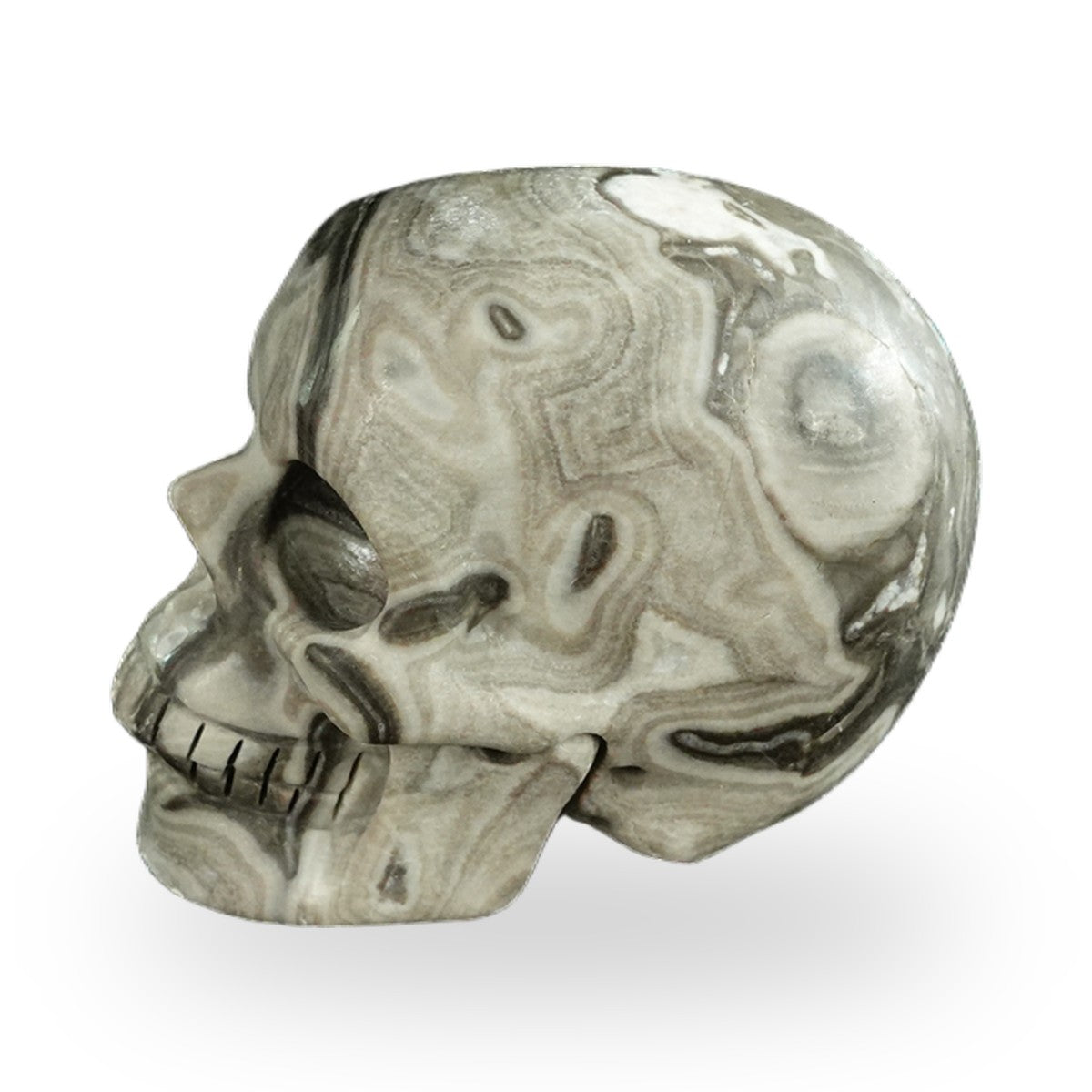 Black Crazy Agate crystal skull 2.2" SKH20BCA18 photo 6
