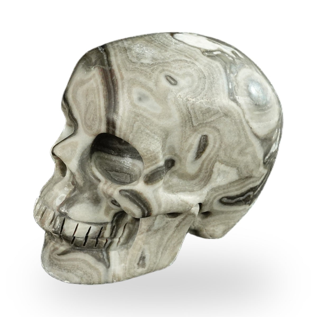 Black Crazy Agate crystal skull 2.2" SKH20BCA18 photo 7