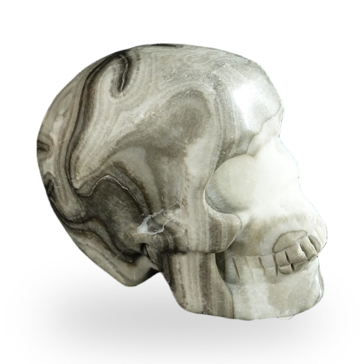 Black Crazy Agate crystal skull 2.2" SKH20BCA19 photo 4
