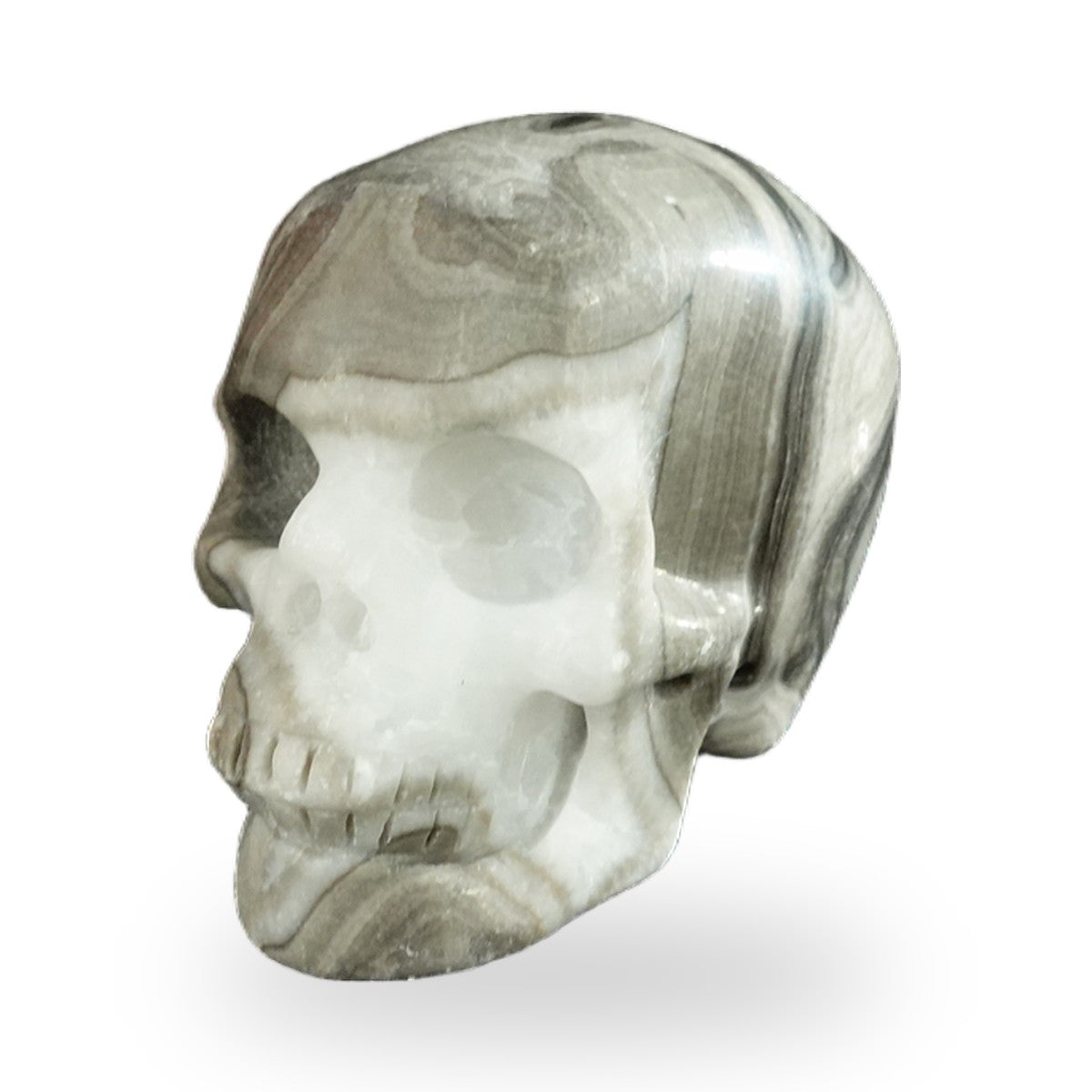 Black Crazy Agate crystal skull 2.2" SKH20BCA19 photo 8