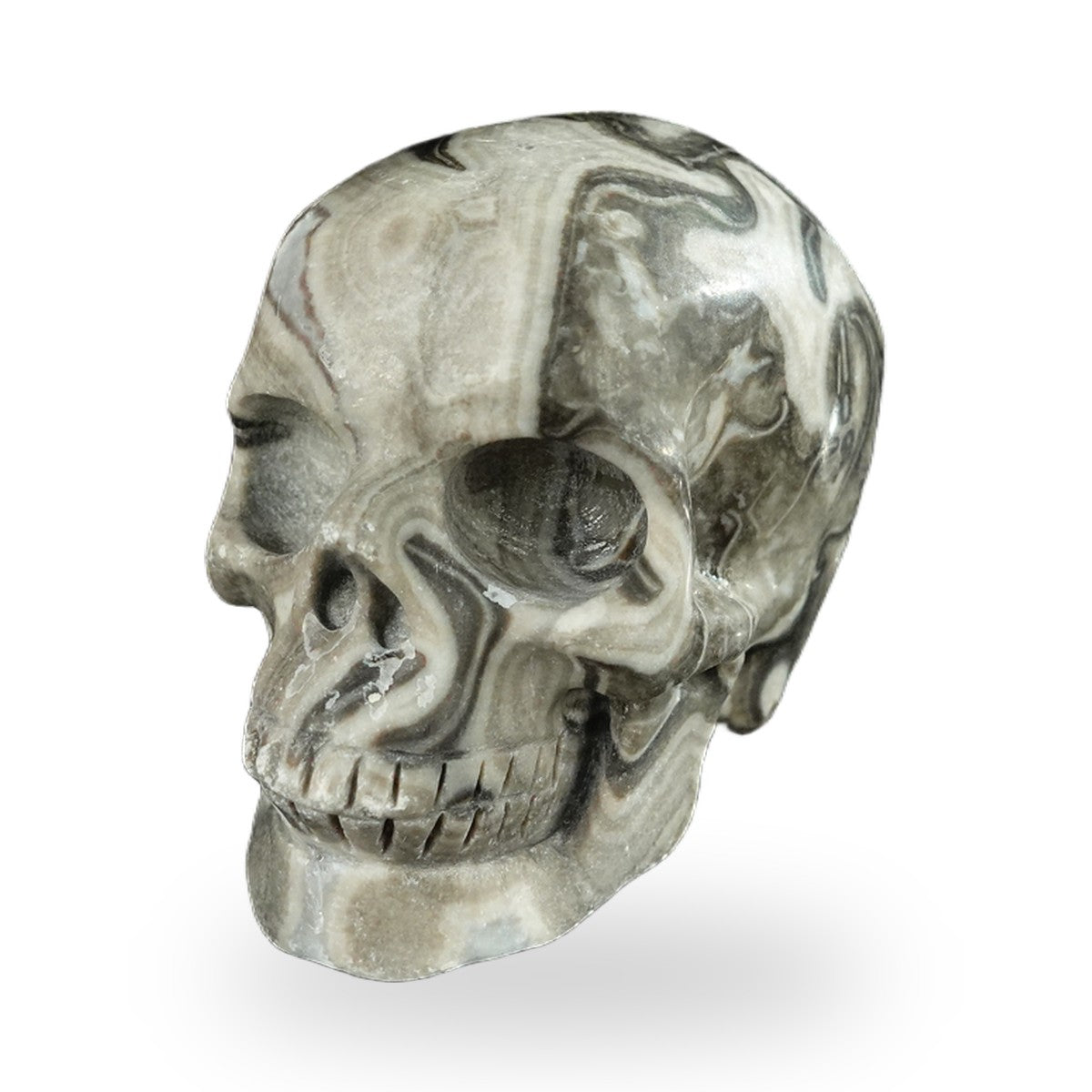 Black Crazy Agate crystal skull 2.2" SKH20BCA20 photo 7