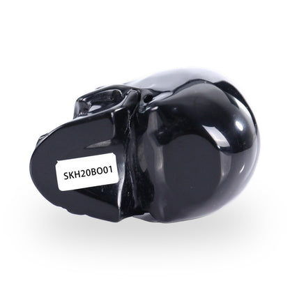 Black Obsidian crystal skull 2.2" hand carved view 2