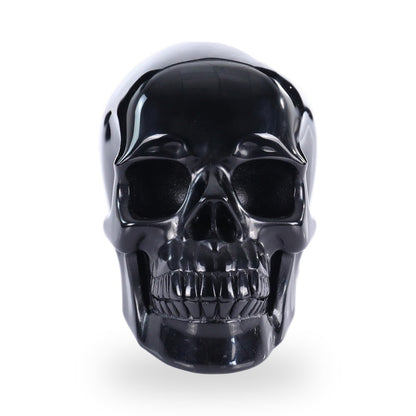 Black Obsidian crystal skull 3" hand carved gemstone sculpture