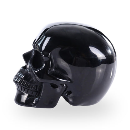 Black Obsidian crystal skull 3" hand carved view 5