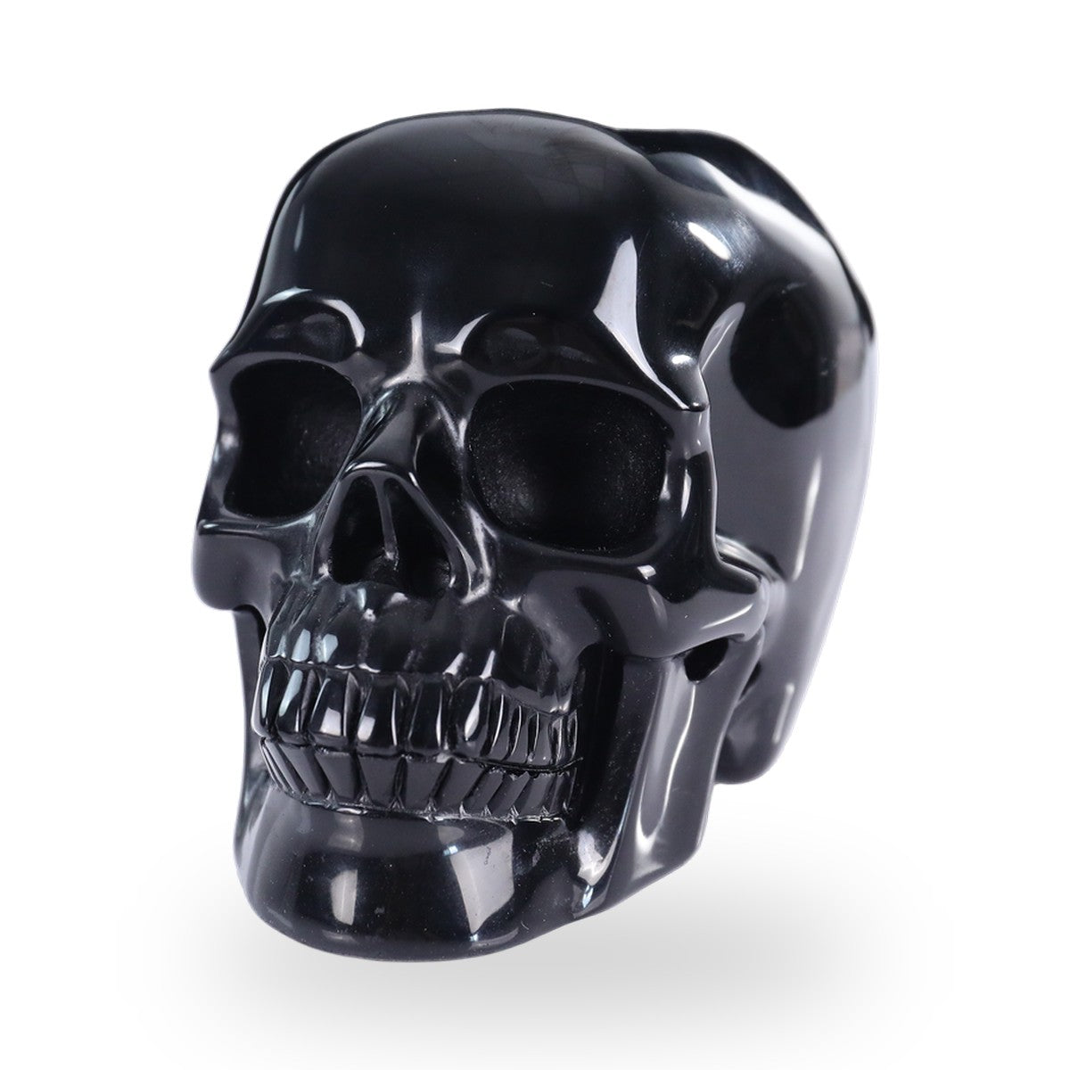 Black Obsidian crystal skull 4.5" hand carved view 8
