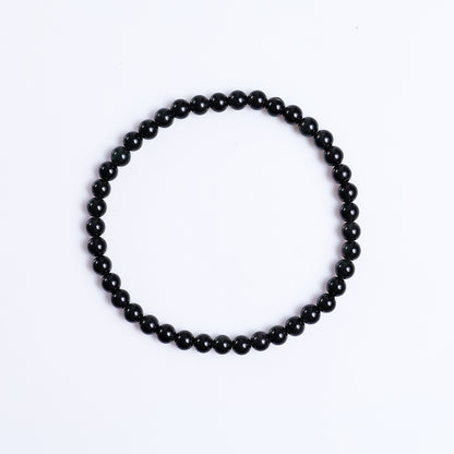 Natural Black Obsidian Beads Bracelet,Healing Energy Bracelet,Handcrafted Gift