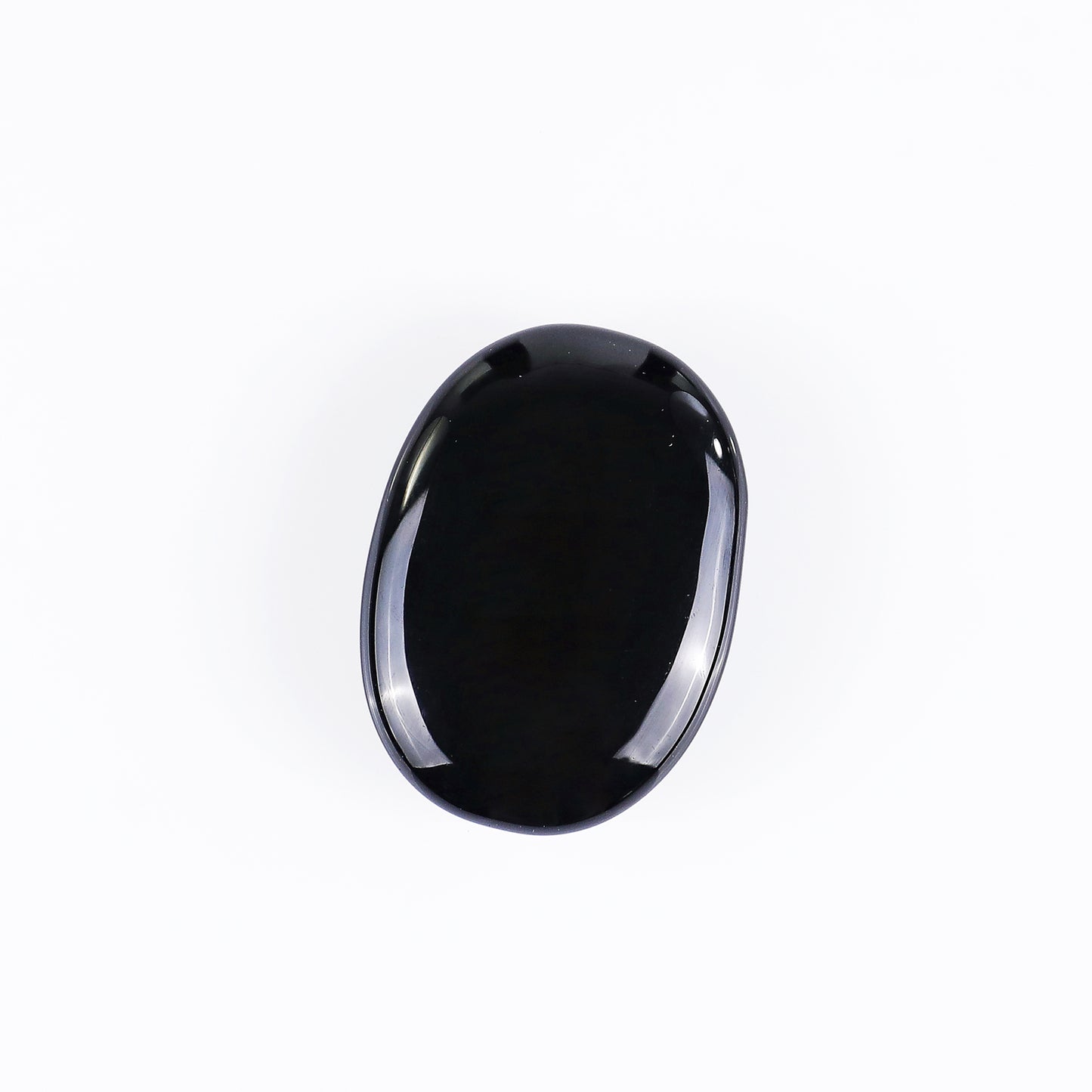 Natural Black Obsidian Hand Carved Crystal Polished Palm Stone