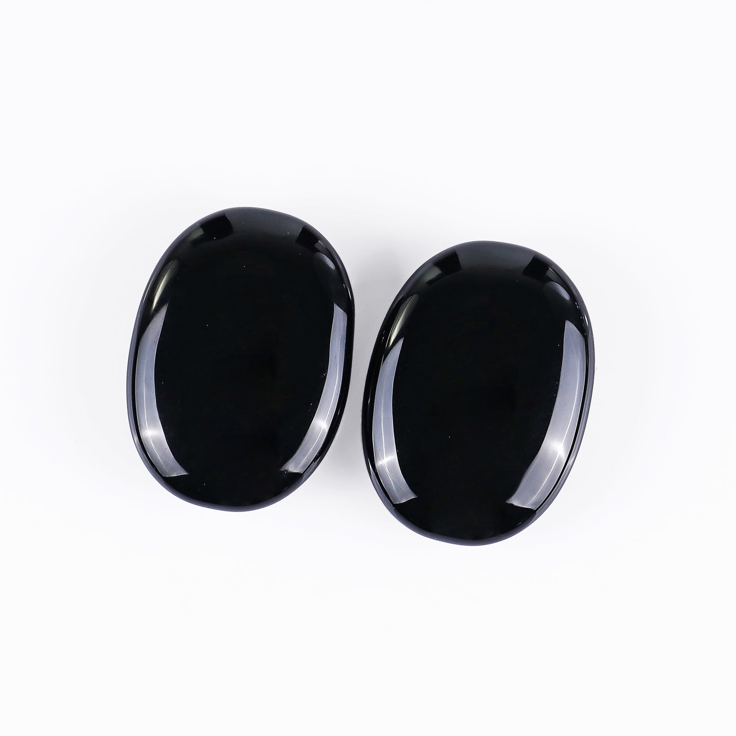 Natural Black Obsidian Hand Carved Crystal Polished Palm Stone