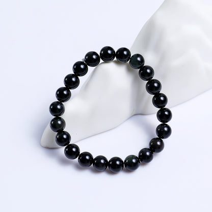 Natural Black Onyx Beads Bracelet,Healing Energy Bracelet,Handcrafted Gift