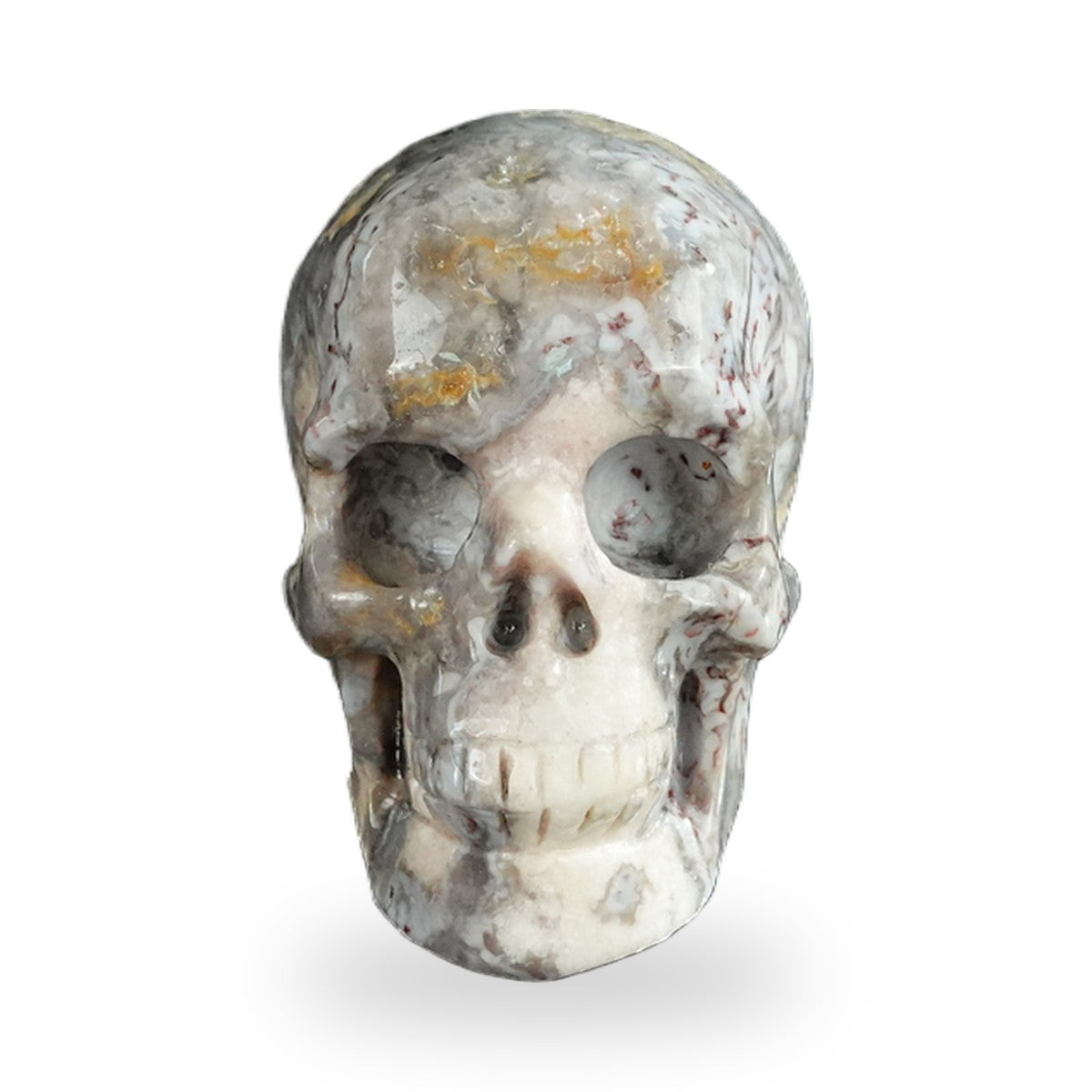 Blue Flower Agate crystal skull 2.2" SKH20BF01 hand carved gemstone