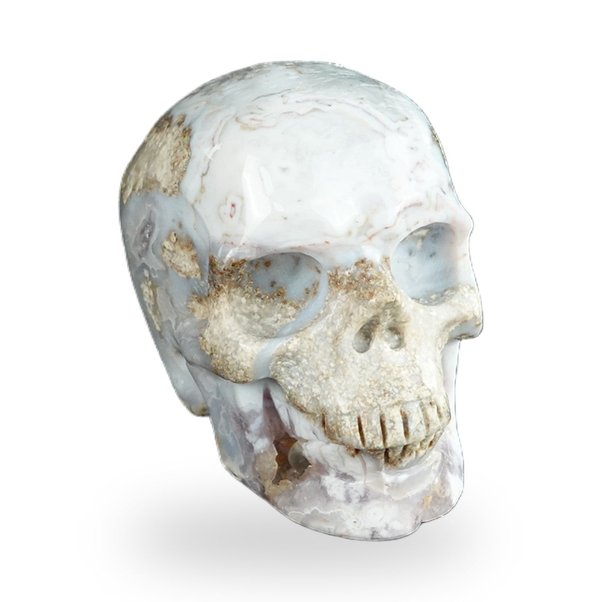 Blue Flower Agate crystal skull 2.2" SKH20BF03 photo 2